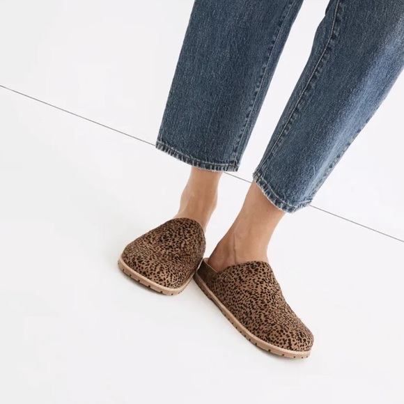 Madewell The Layne Clog Mule in Calf Hair in Pecan Shell Multi Brown size 8 NEW - Picture 2 of 10